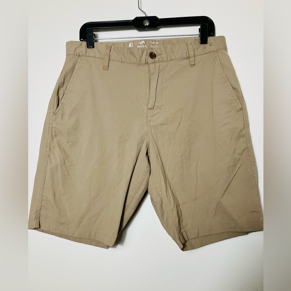 RVCA Men’s Chino‎ Shorts Tan Sz 32 10” Inseam Beach Vacation Summer